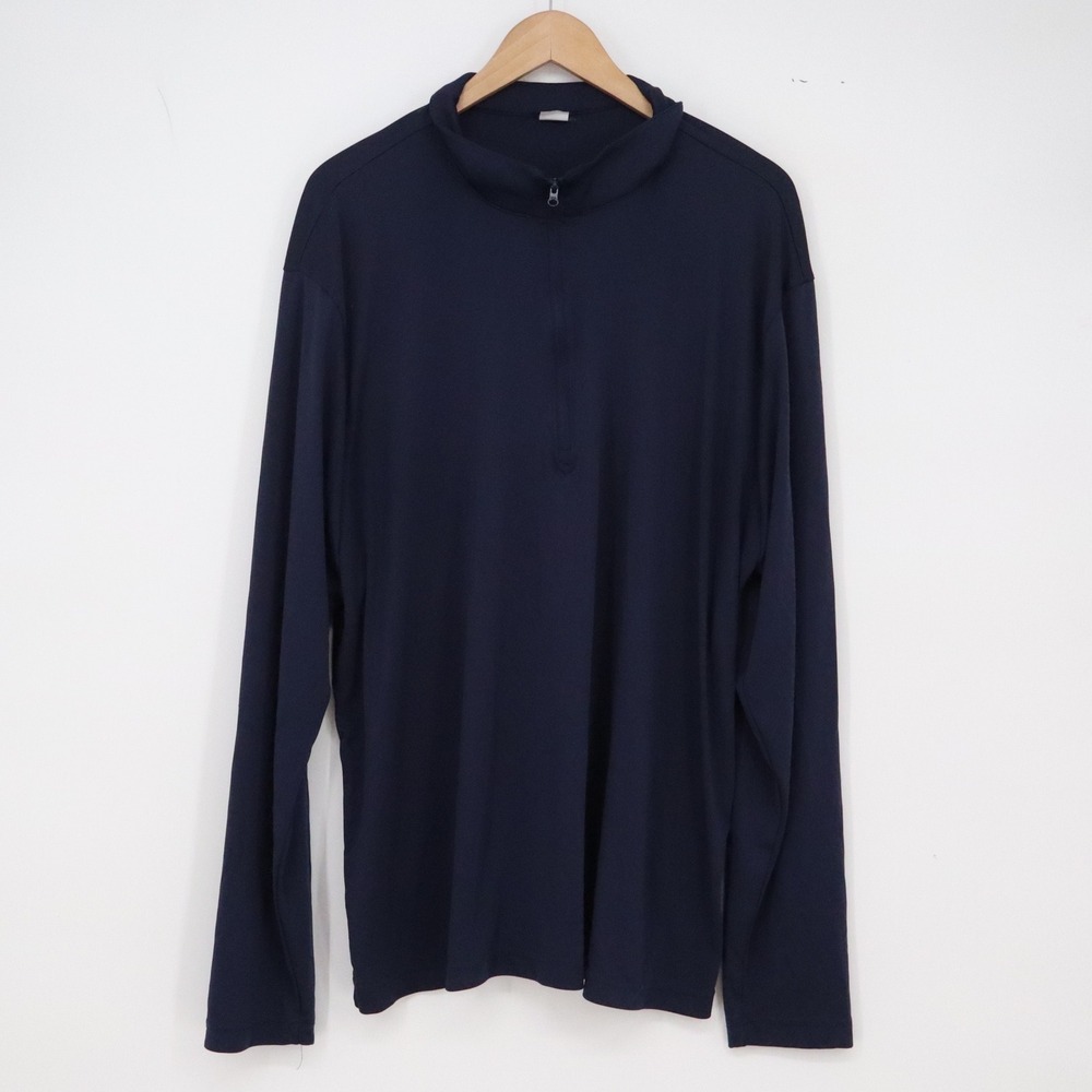 Sport-Tek Pullover Mens 2XL Quarter-Zip Navy Blue Long Sleeve Athletic Excellent